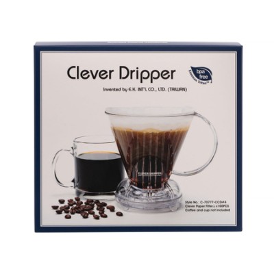 Clever Dripper - Zaparzacz L 500ml przezroczysty szary + 100 filtrów - zdjęcie 2