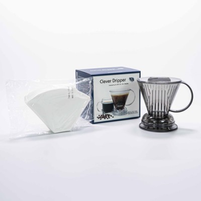 Clever Dripper - Zaparzacz L 500ml przezroczysty szary + 100 filtrów - zdjęcie 3