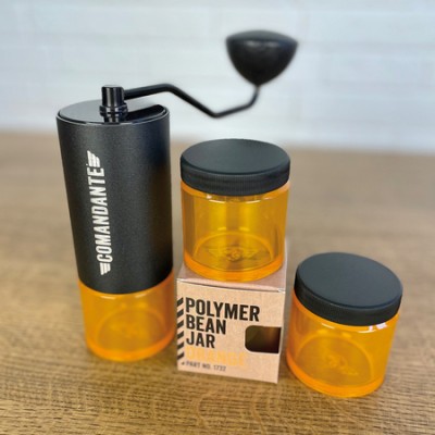 Comandante Polymer Bean Jar + lid Orange Pomarańczowy słoik z pokrywką na zmieloną kawę - zdjęcie 3