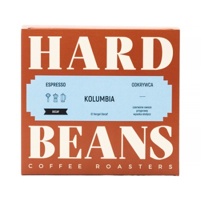 Hard Beans - kawa ziarnista bezkofeinowa Kolumbia El Vergel Decaf Espresso 250 g - zdjęcie 1