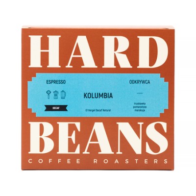 Hard Beans - kawa ziarnista bezkofeinowa Kolumbia El Vergel Natural Decaf Espresso 250 g - zdjęcie 1