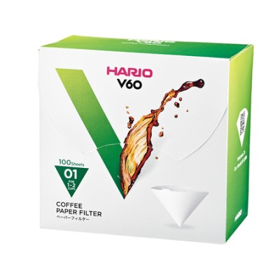 Hario - Filtry papierowe białe - V60-01 - 100 Sztuk - zdjęcie 1