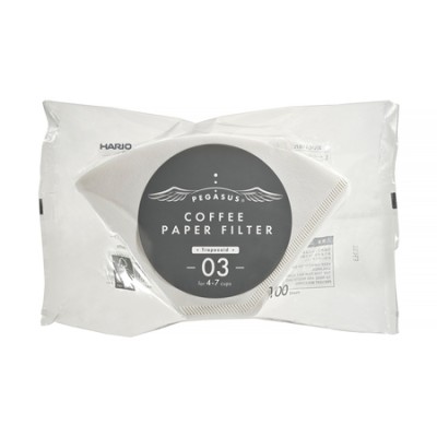 Hario - Filtry papierowe białe PEGASUS 03 - 100 Sztuk - zdjęcie 1