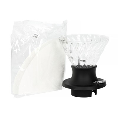 Hario - Zestaw Immersion Switch - drip szklany V60-02 + filtry - zdjęcie 1