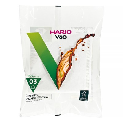 Hario filtry papierowe do dripa V60-03 - 100 sztuk - zdjęcie 1
