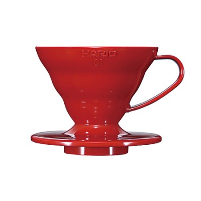 Hario plastikowy Drip  V60-01 Czerwony - zdjęcie 1