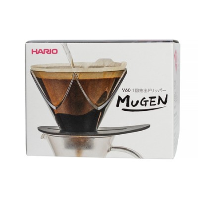 Hario plastikowy drip V60 One Pour Dripper MUGEN - czarny - zdjęcie 3