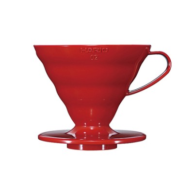 Hario plastikowy Drip V60-02 Czerwony - zdjęcie 1