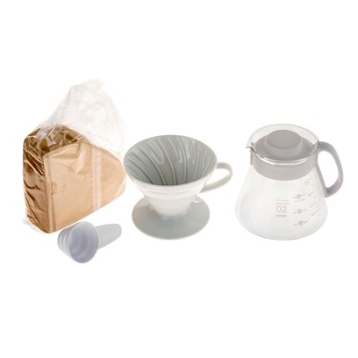 Hario zestaw V60 Dripper & Pot White - drip + serwer + filtry - zdjęcie 1