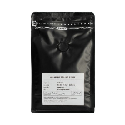 Kafar - kawa ziarnista bezkofeinowa Kolumbia Tolima Decaf Washed Espresso 250 g - zdjęcie 2