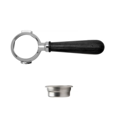 Lelit portafilter 58mm bez wylewek typu naked z czarną drewnianą rączką PLA580B - zdjęcie 2
