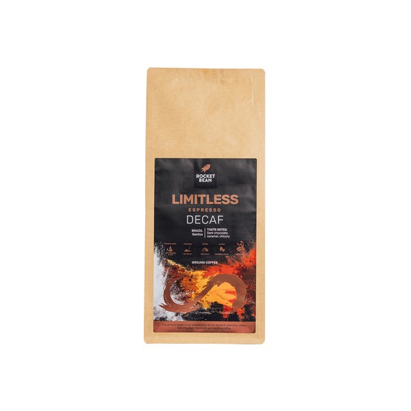 Rocket Bean - kawa ziarnista bezkofeinowa Brazylia Limitless Decaf Espresso 1 kg
