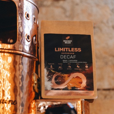 Rocket Bean - kawa ziarnista bezkofeinowa Brazylia Limitless Decaf Espresso 200 g - zdjęcie 2