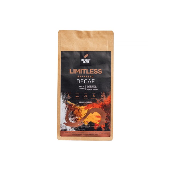 Rocket Bean - kawa ziarnista bezkofeinowa Brazylia Limitless Decaf Espresso 500 g