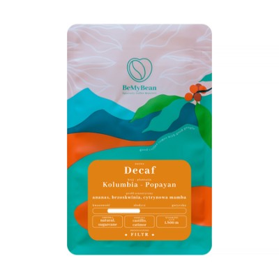 BeMyBean - bezkofeinowa kawa ziarnista Kolumbia Popayan Natural Sugarcane Filter 250 g - zdjęcie 1