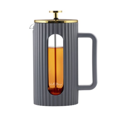 Vialli Design - Livio French Press szary / złoty 1l - zdjęcie 4