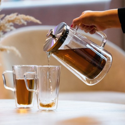 Vialli Design french press DIVA szklany z podwójną ścianką 1l srebrny mat - zdjęcie 2