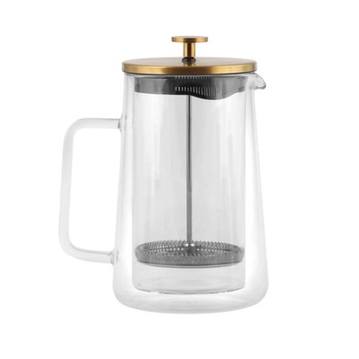Vialli Design french press DIVA szklany z podwójną ścianką 1l złoty matowy - zdjęcie 1