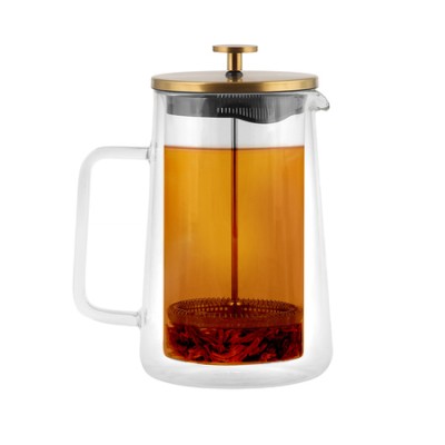 Vialli Design french press DIVA szklany z podwójną ścianką 1l złoty matowy - zdjęcie 2