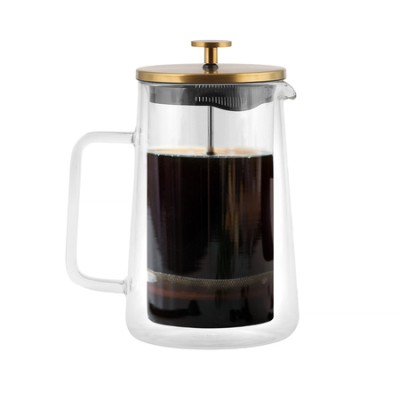 Vialli Design french press DIVA szklany z podwójną ścianką 1l złoty matowy - zdjęcie 3