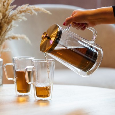 Vialli Design french press DIVA szklany z podwójną ścianką 1l złoty matowy - zdjęcie 5