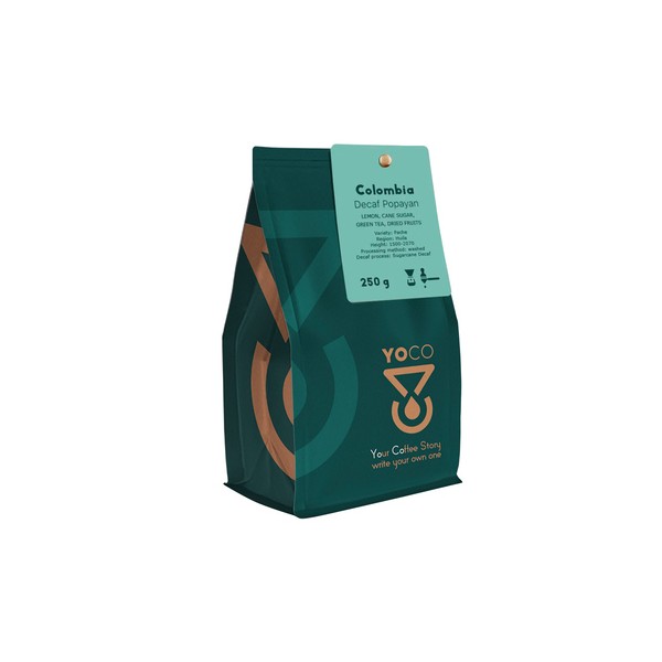 YOCO - kawa ziarnista bezkofeinowa Kolumbia Popayan Filter 250 g