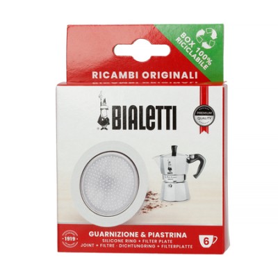 Bialetti - Uszczelka + sitko do kawiarek aluminiowych Bialetti 6tz oraz Moka Induction - zdjęcie 1
