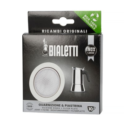 Bialetti - Uszczelka + Sitko do kawiarek stalowych Bialetti 10tz - zdjęcie 1